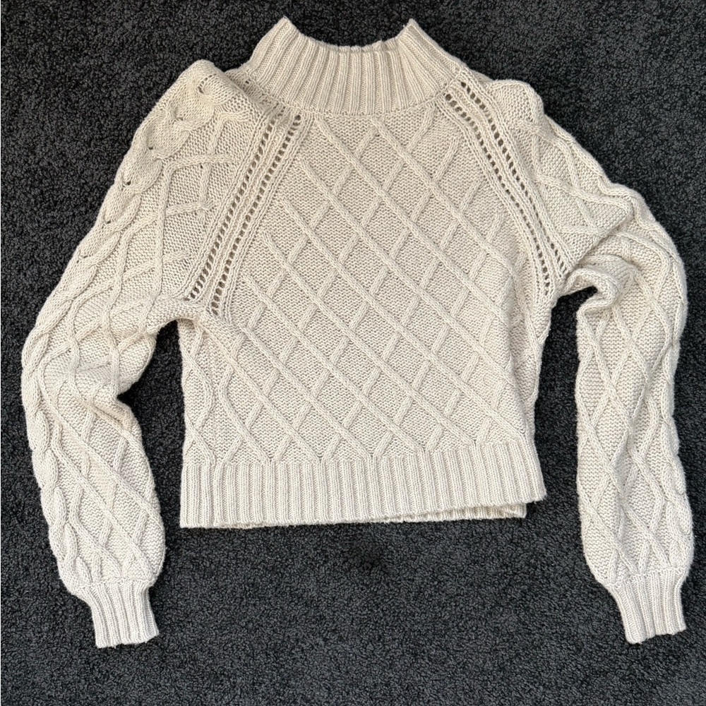 Women's Cream Cable Knit Sweater